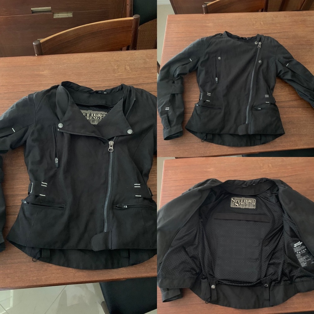 Speed & strength ss padded black motorcycle jacket